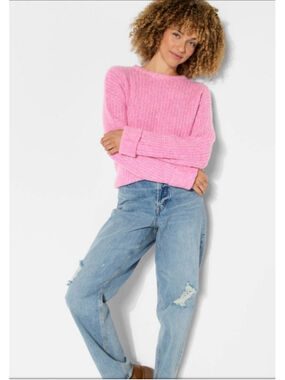 Wild Fable Women’s Crewneck Cozy Cocoon Pullover Sweater Rose Pink XXS NWT